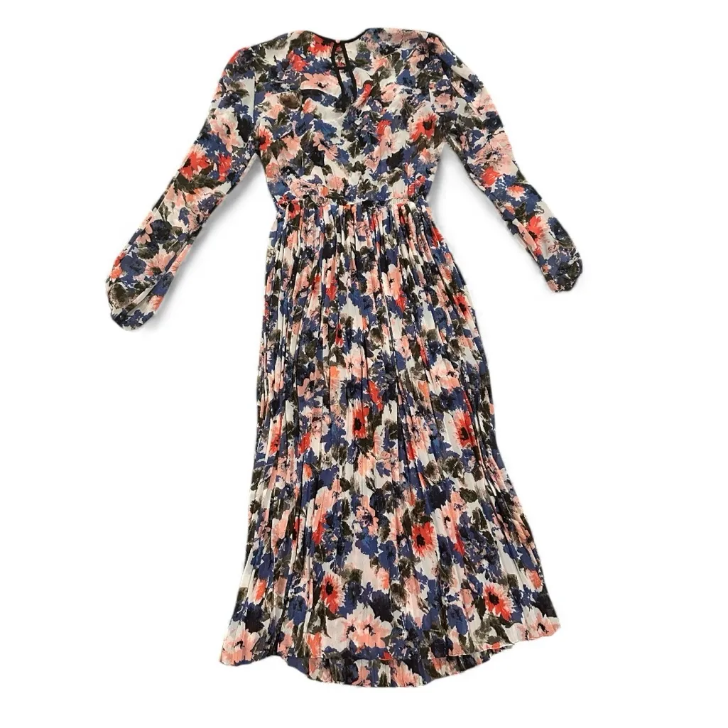 Anthro Misa Juliana Tie Dye Floral Long Sleeve Pleated Midi Dress Size S - Image 7