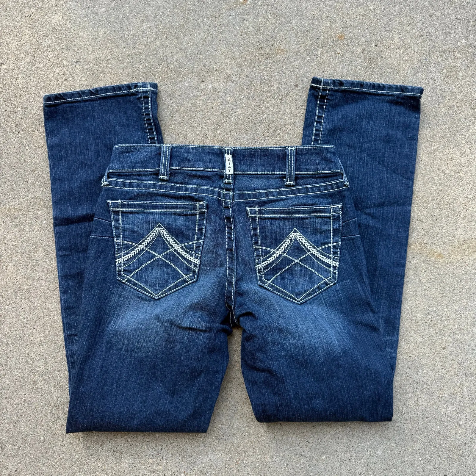 Ariat 30L Mid Rise Stackable Straight Icon Blue Jeans 10017216 - Image 2