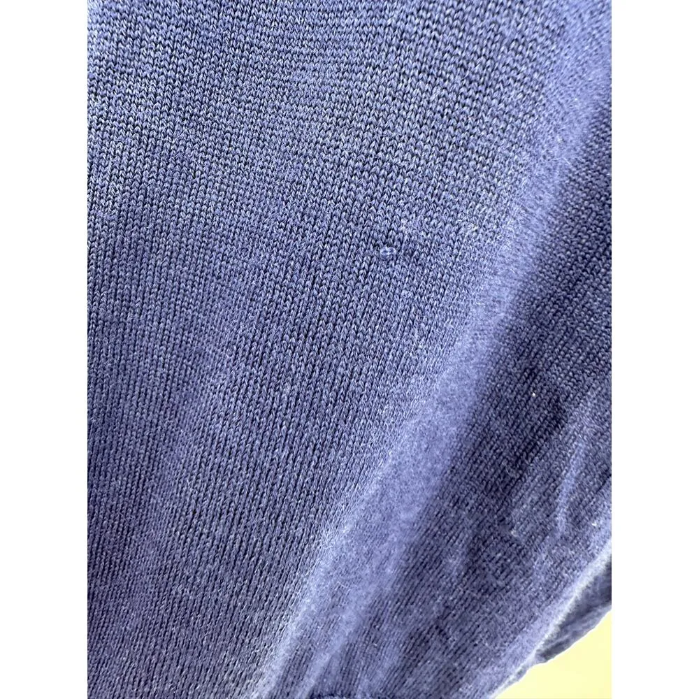 Uniqlo Blue V-Neck Long Sleeve 100% Wool Knit Sweater Women's Size X-Small XS - Image 3