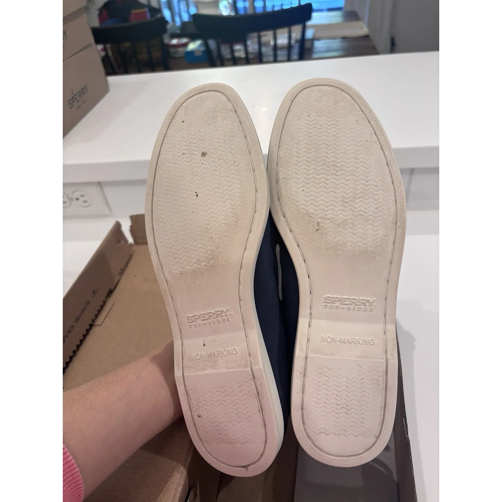 Sperry Shoes Women Blue Leather 2 Eye Boat Loafers STS81162 Sz 8.5 M Excellent - Image 8