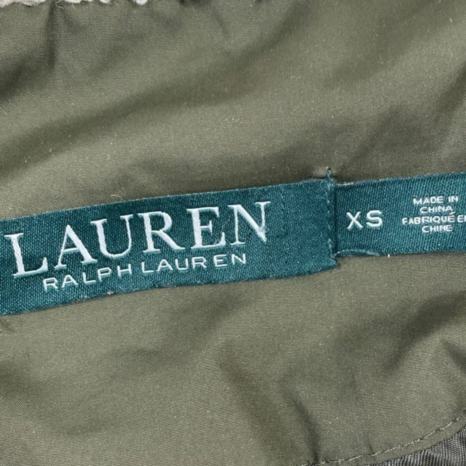Ralph Lauren Polo Green Women's Winter Parka Jacket Duck Down Feather‎ - Size XS - Image 5