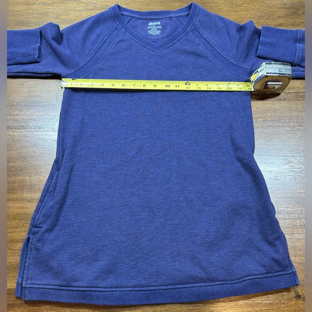 Duluth Trading Women’s Size S Cotton Blend Long Blue Sweatshirt - Image 3