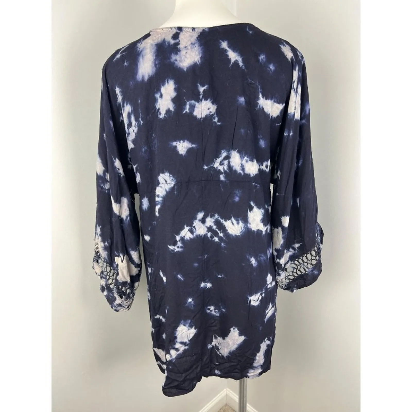 Raviya Blue Tie Dye Beach Swim Cover Up 0X Vacation Resort Bohemian - Image 3