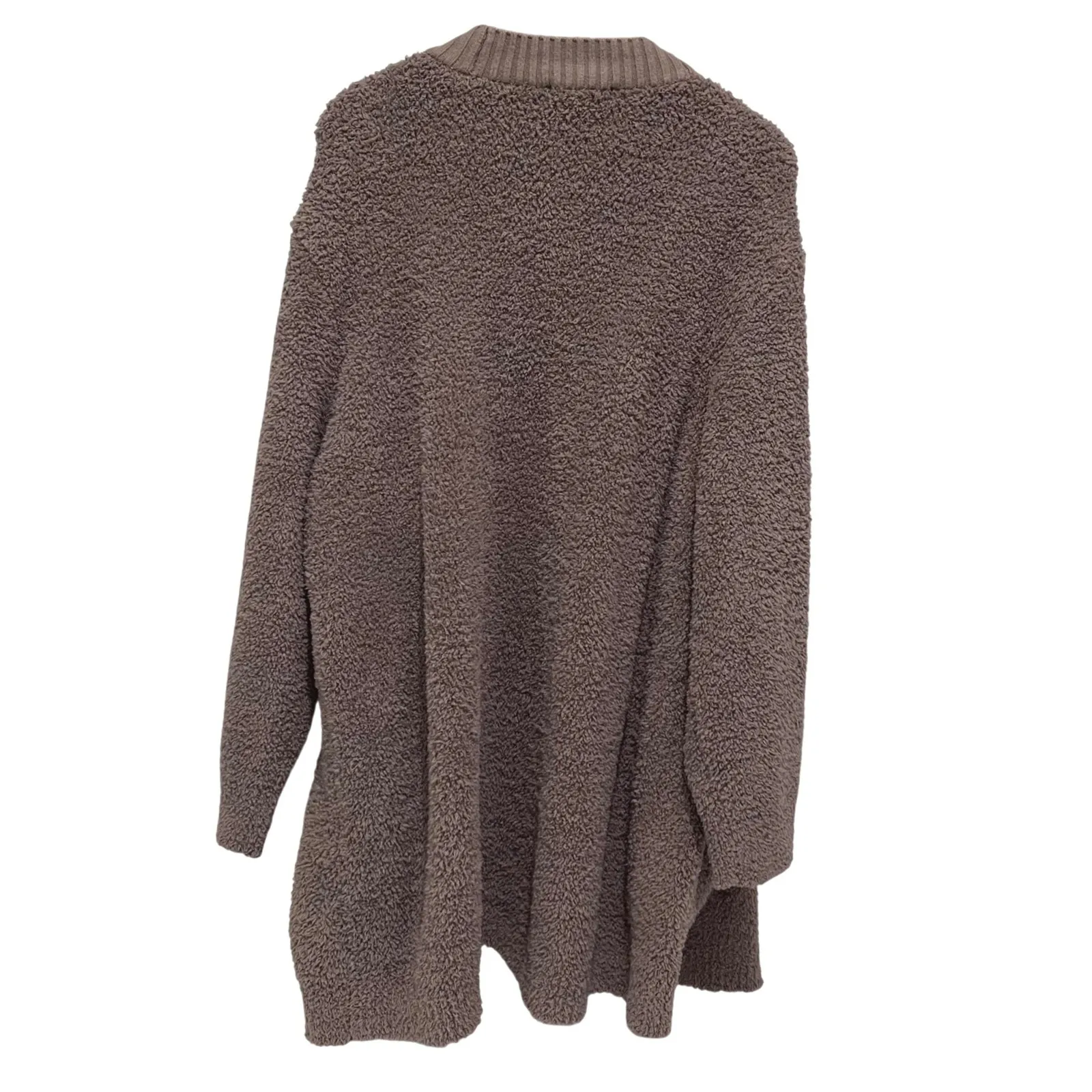 Barefoot Dreams CozyChic Cardigan Sweater 3X‎ Taupe Long Sleeve Pockets - Image 4