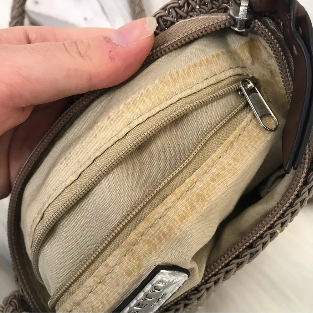 Rosetti Vintage Woven Knit Crossbody Striped Bag w Charm - Image 9