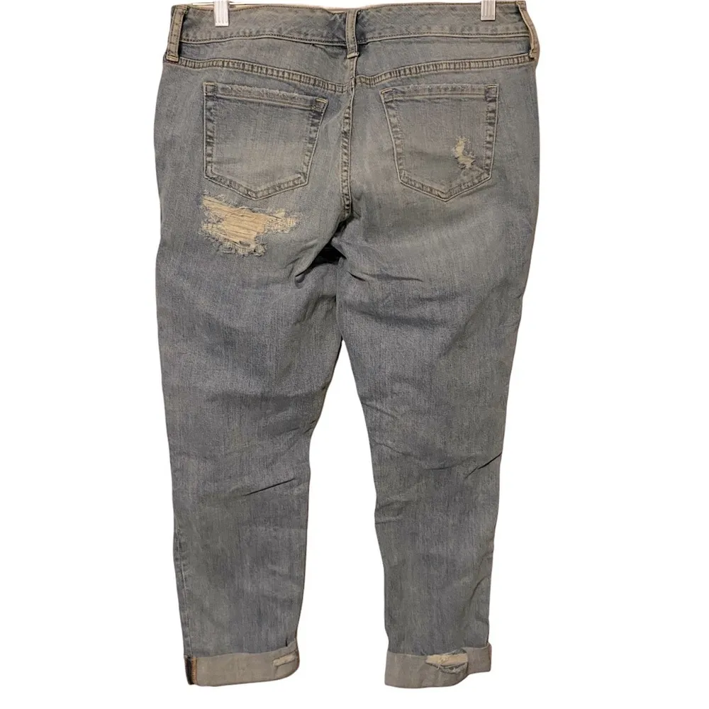 Torrid Boyfriend Jeans Light Wash‎ Ripped and Repaired Destruction #11079495 10R - Image 4