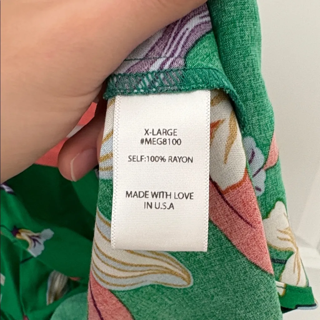 Meghan Fabulous Women's Honeysuckle Midi Dress Green Floral XL - Image 6
