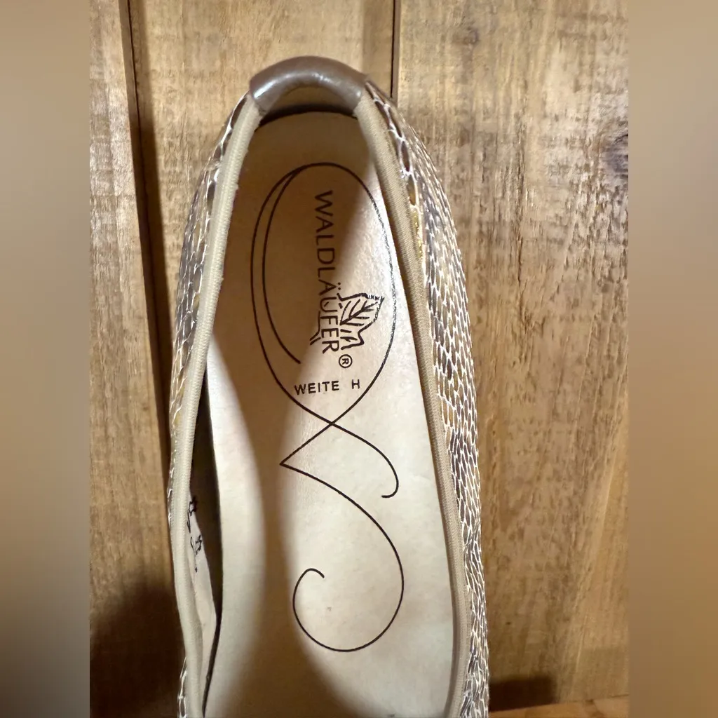 Waldlaufer Women’s Casual Slip On Flats Animal Snake Skin Print Weite H Sz 10 Brown - Image 3