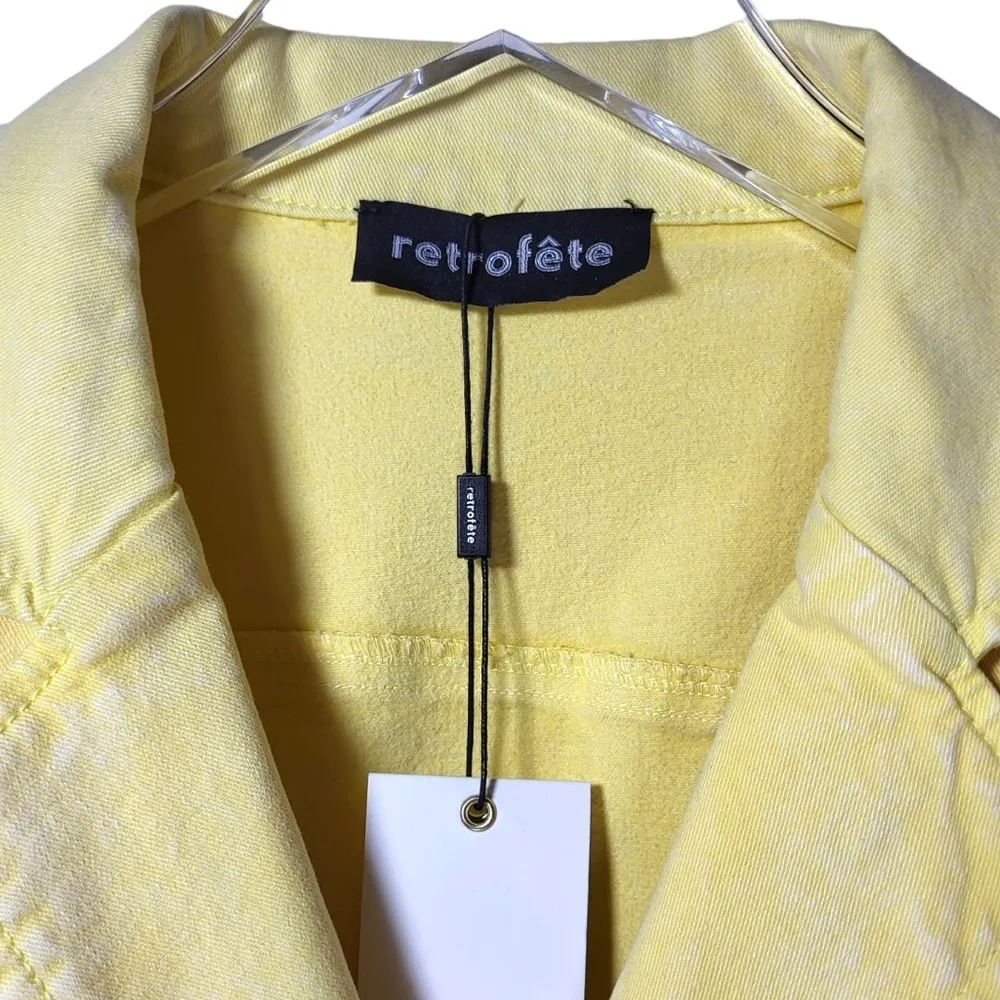 NWT Retrofete Willa Denim Button Up Mini Dress in Lemonade - Image 7