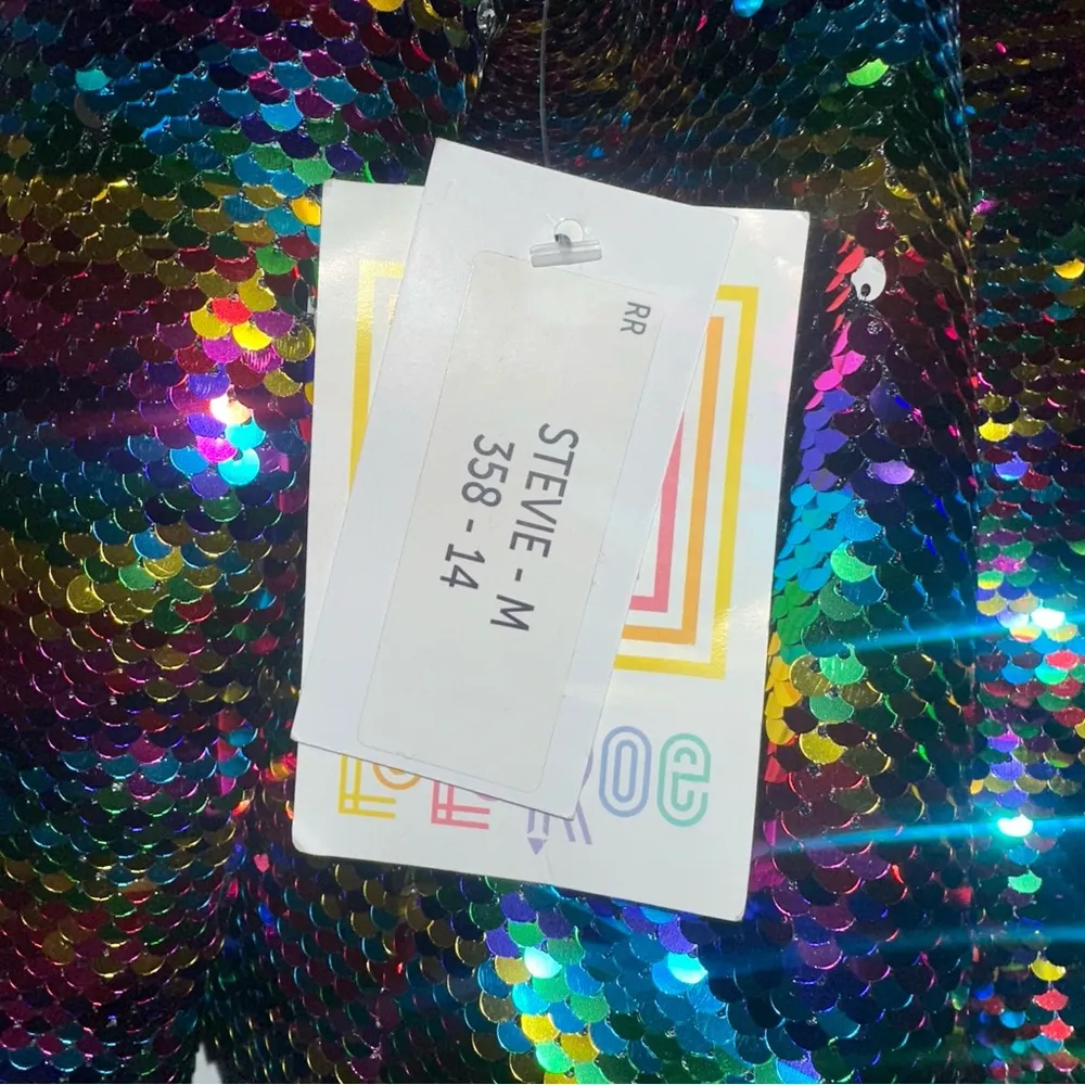 Lularoe Stevie Multicolor Sequin Bomber Jacket Medium NWT - Image 5