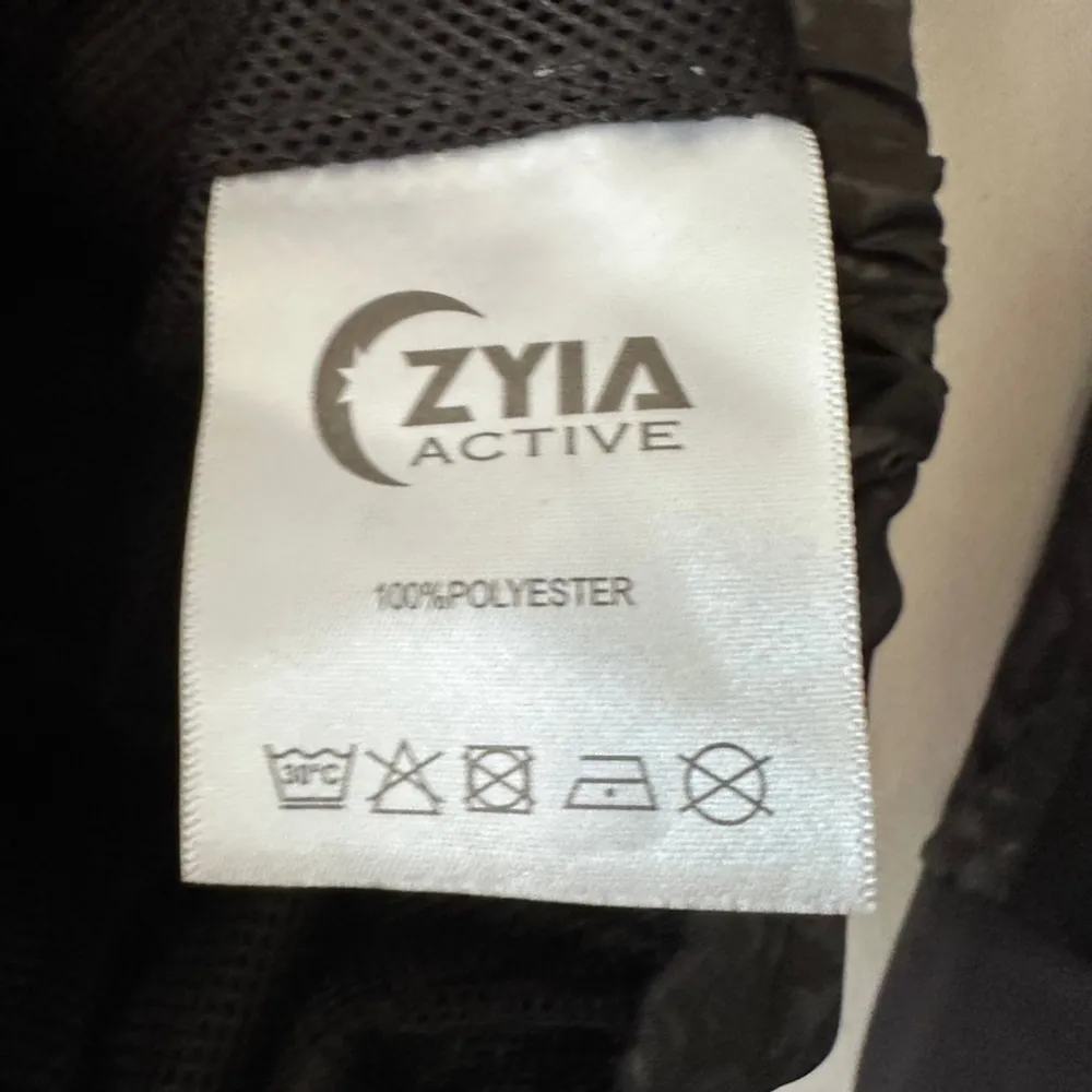 Zyia Active Black Leopard Windbreaker Jacket Small Zip-Up Hooded - Image 4