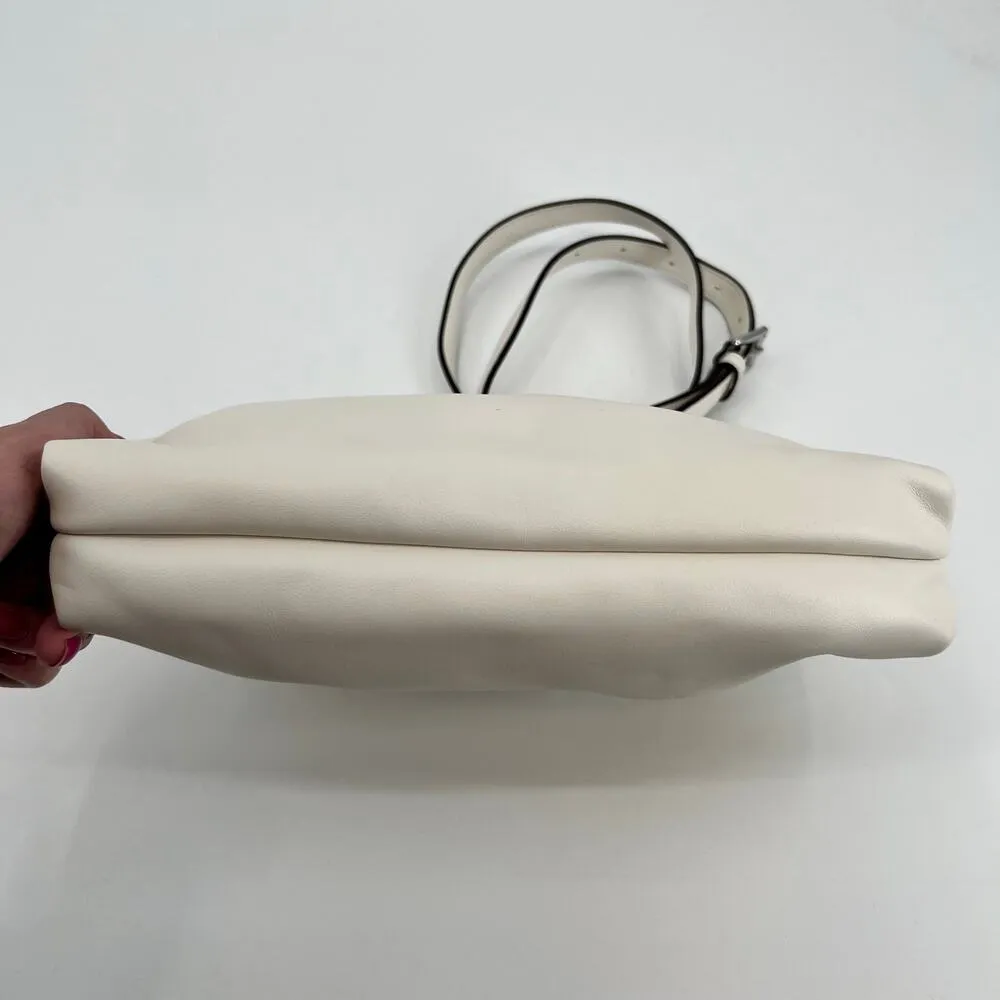 Michael Kors Nola Small Crossbody Bag white silver hardware clasp travel - Image 4