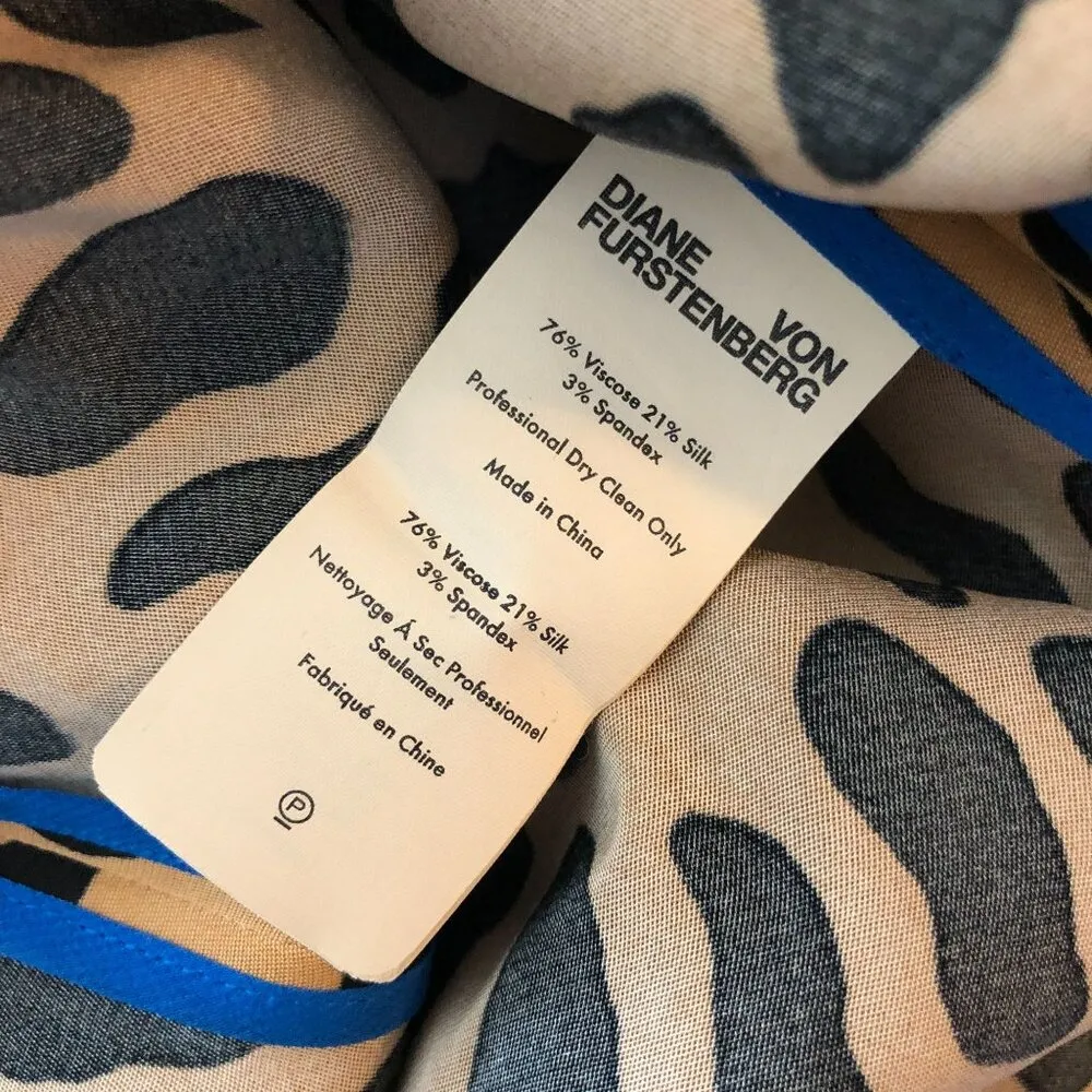 Diane Von Furstenberg Midi Pencil Skirt Slit Leopard Print Brown Black 6 - Image 6