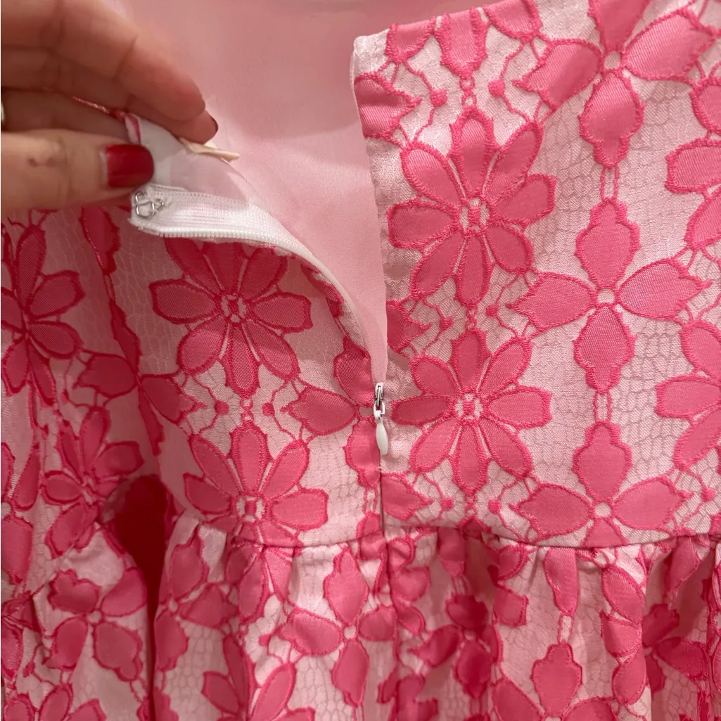 Entro Peplum Pink Lace Top - Image 6