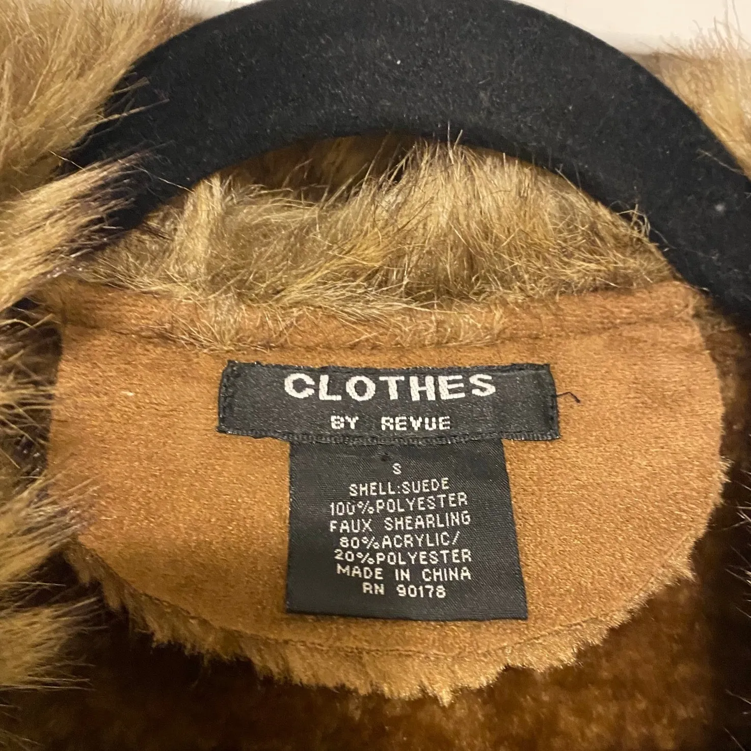 Vintage Y2K Suede Fur Lined Shearling Brown Vest Small Boho 70s Glam Scandigirl - Image 2