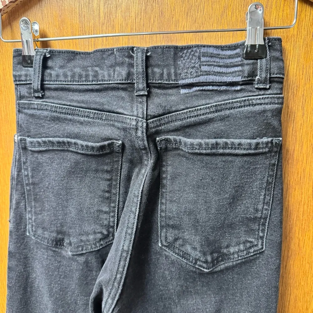 Revice Farrah High Rise Straight Leg Waistband Hem Denim Jeans Midnight Black 26 - Image 9