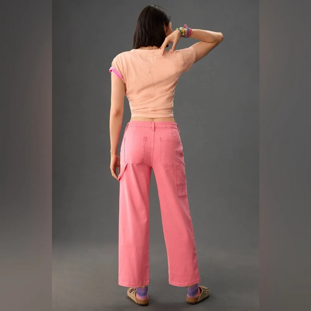 Pistola Ashton Straight-Leg Carpenter Ankle Pants in Pink Punch - Image 2