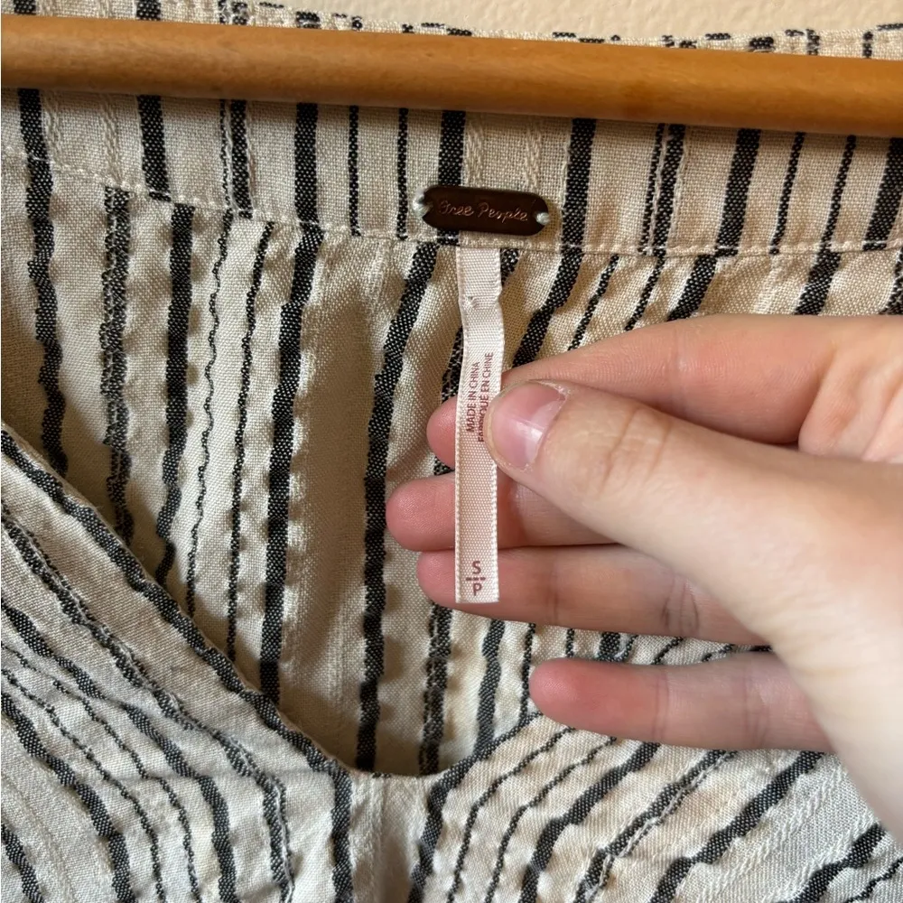 Free People “Rhythm Of The Night” Striped Peasant Tunic Top - Image 7