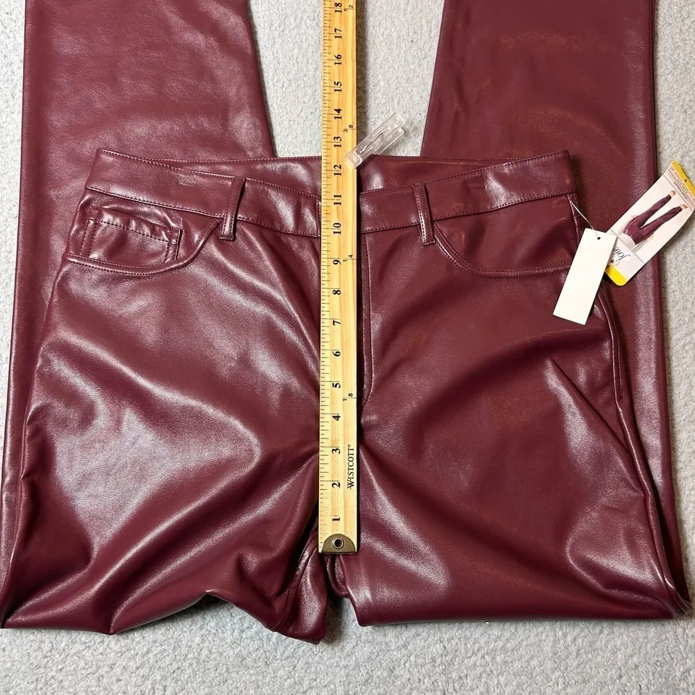 Joie‎ Pants Womens 8 Burgundy Straight Faux Leather Limited Edition Pants NEW - Image 7