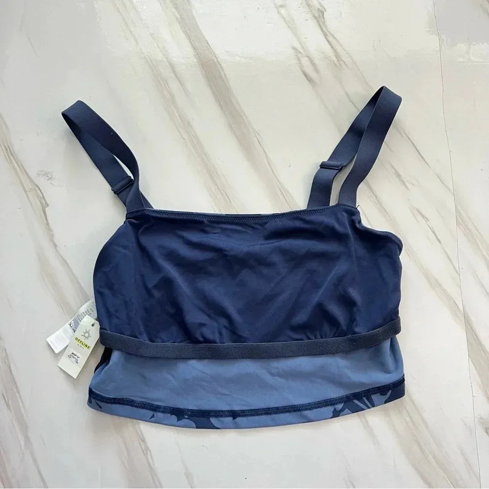 Offline by Aerie Real Me Recharge Least Support Bra Size Medium Blue Floral - Image 6