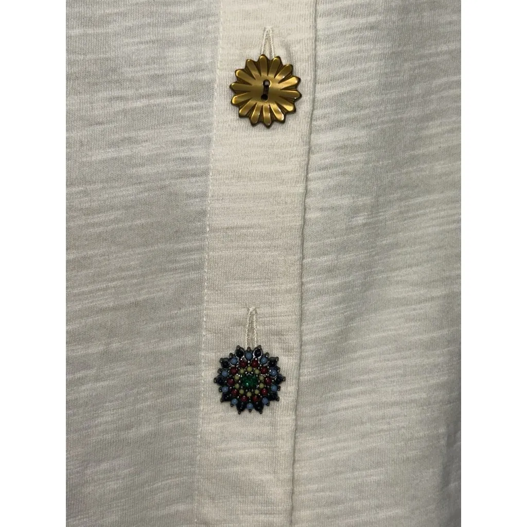 Soft Surroundings Delia Mixed Button Front Tunic Top Size Large Lagenlook Basic - Image 5