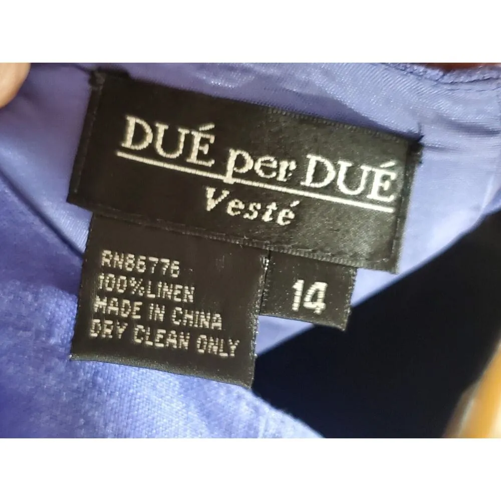 Due Per Due Women's Blue Linen Short Sleeve Shirt & Maxi Dress 2 Pc's Suit 14 - Image 8