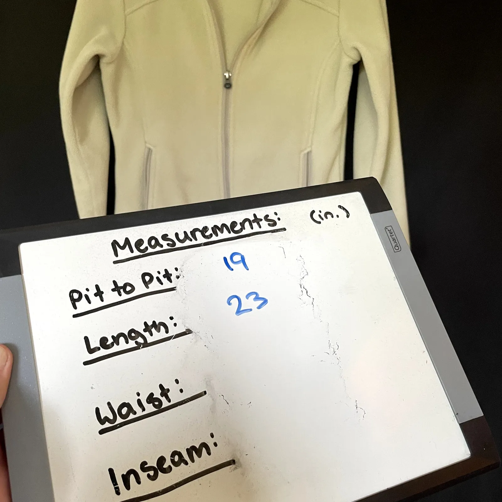 REI cream full zip fleece sweater jacket FLAWS women's size XS with pockets - Image 6