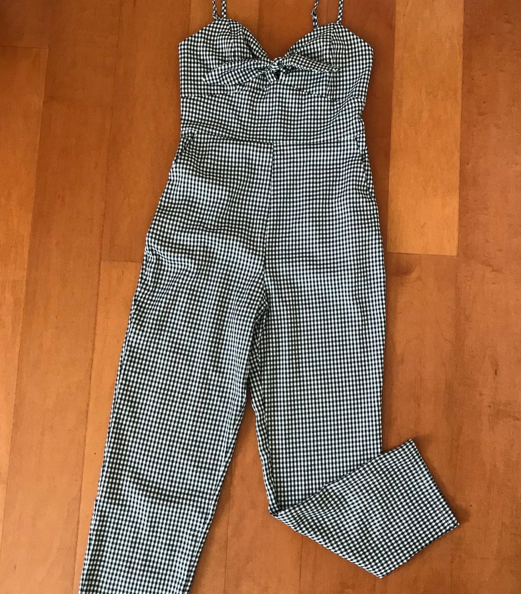 Gingham Tie Front Jumpsuit - Image 5