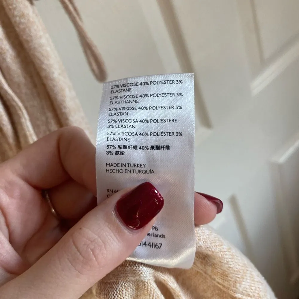 Anthropologie small lace up turtleneck cream tan sleeveless sweater dress - Image 11