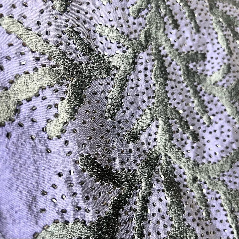 Max Nugus Haute Couture Navy & Black Rhinestone Evening Blazer Jacket Size Small Blue - Image 12