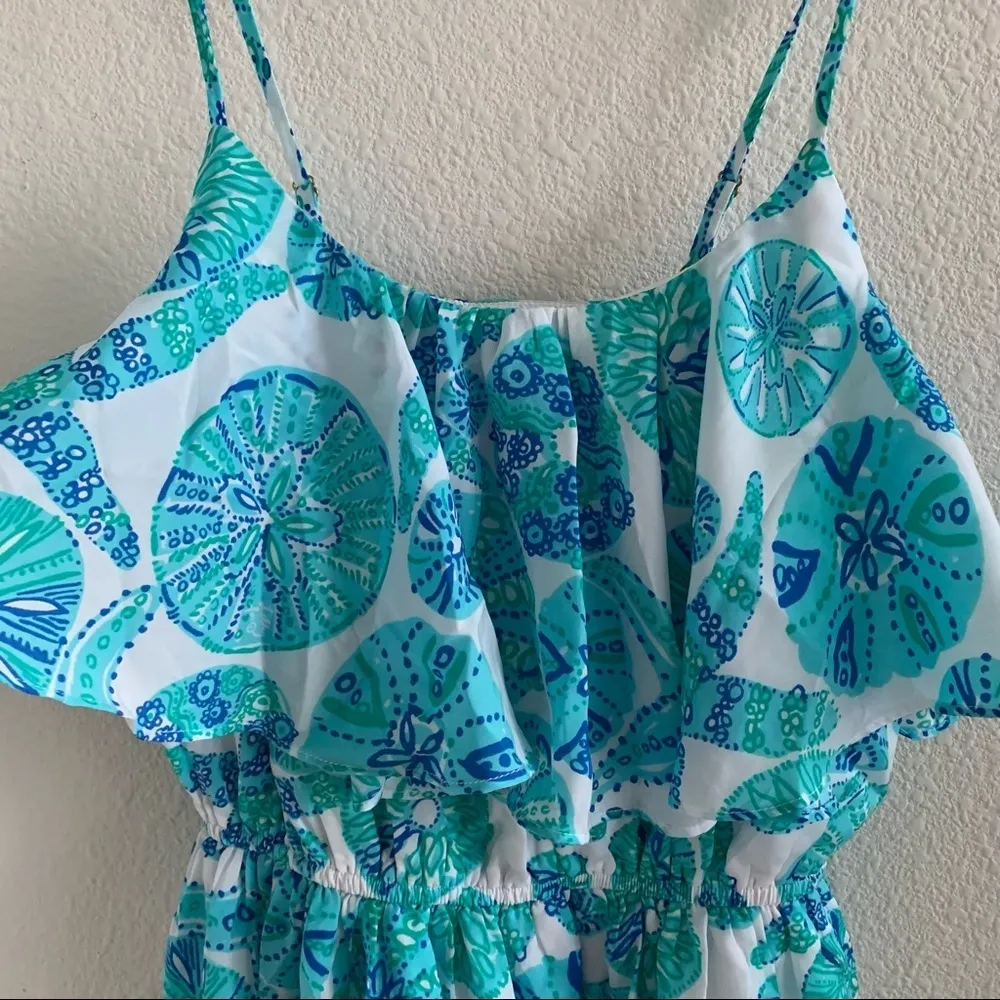 Lilly Pulitzer Sand Dollar Starfish Ocean Theme Dress Green Blue Small - Image 4