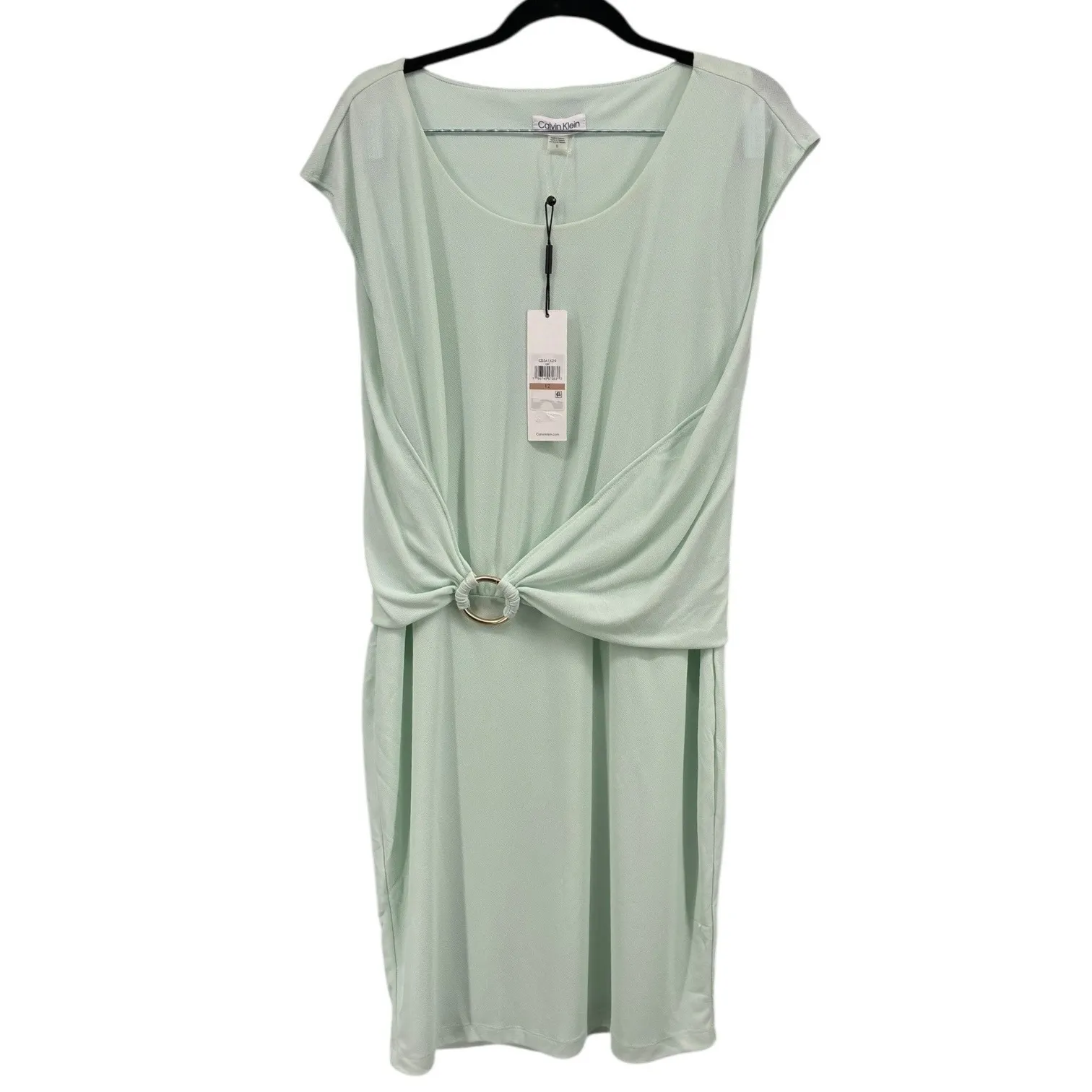 Calvin Klein Mint Green Ring Detail Midi Dress NWT Size 12 Spring Wedding - Image 6