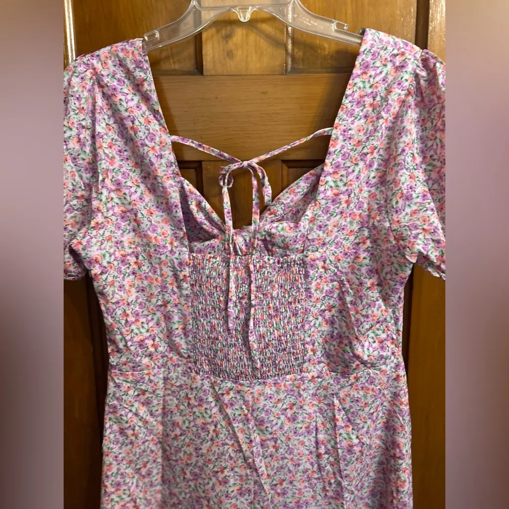 Cupshe Floral Milkmaid Dress, Size XL - Image 6