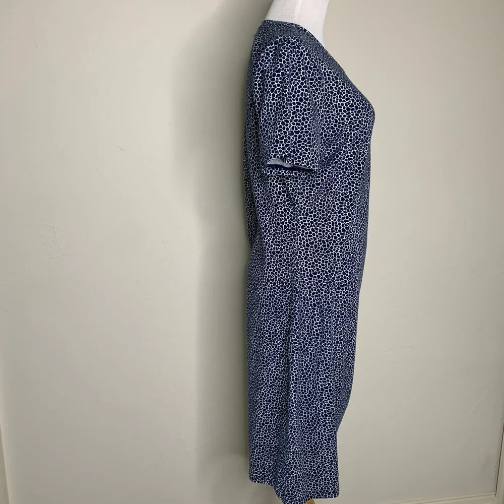 Michael Michael Kors Blue Giraffe Print T Shirt Dress Ruched Side Sz XL - Image 4
