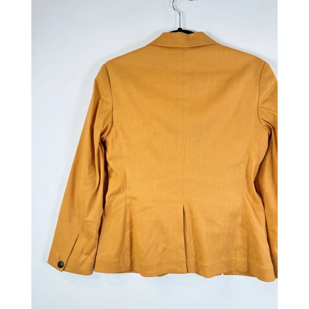 Rag & Bone Womens Suit Set Yellow Linen Tailored Blazer Straight Trouser Size 2 - Image 10