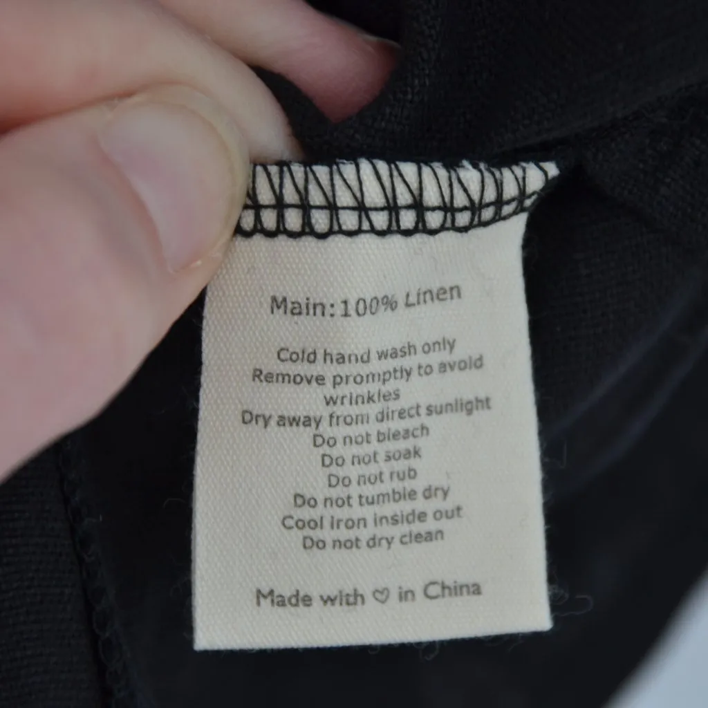 NEW VRG GRL Valeria Linen Top Black AU 10 US 6 Pleated Front Ties Sleeveless - Image 9