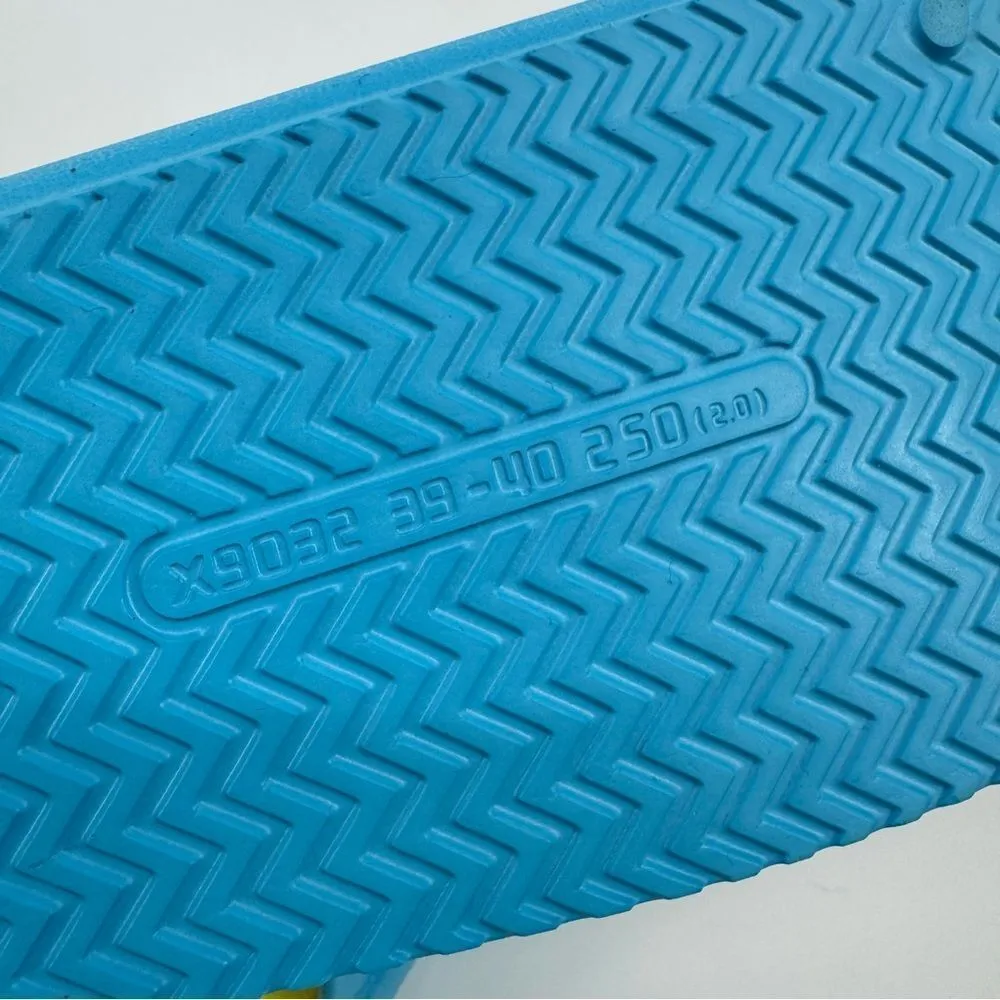 Beach Slides By J Slides‎ Turquoise and Yellow Size 8 New in box Blue - Image 3