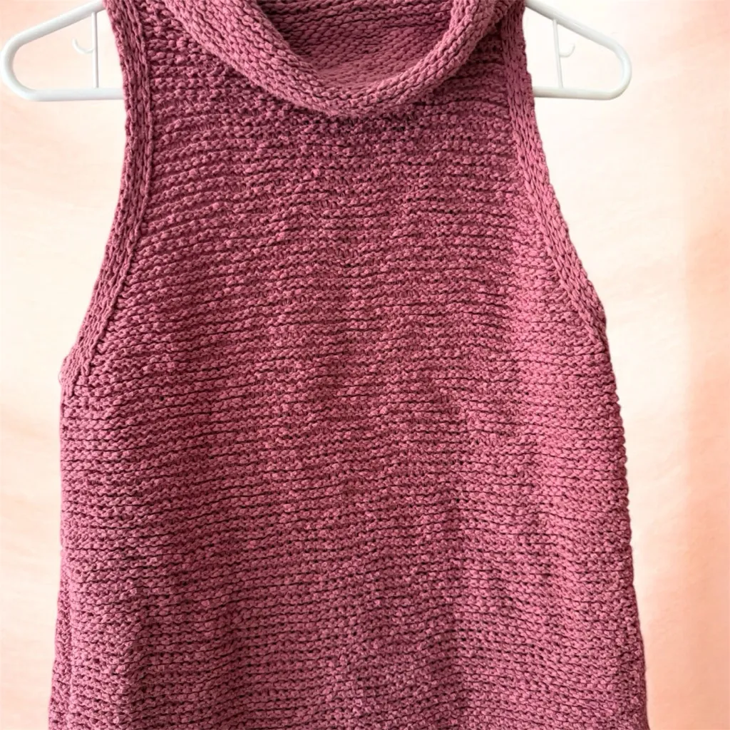 "Anthropologie Pilcro Pink Knitted Sleeveless Turtleneck Sweater - Image 4