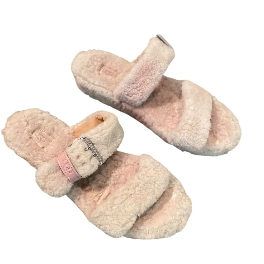#170 UGG Fluffy Pink Ombre Sandals - Image 3