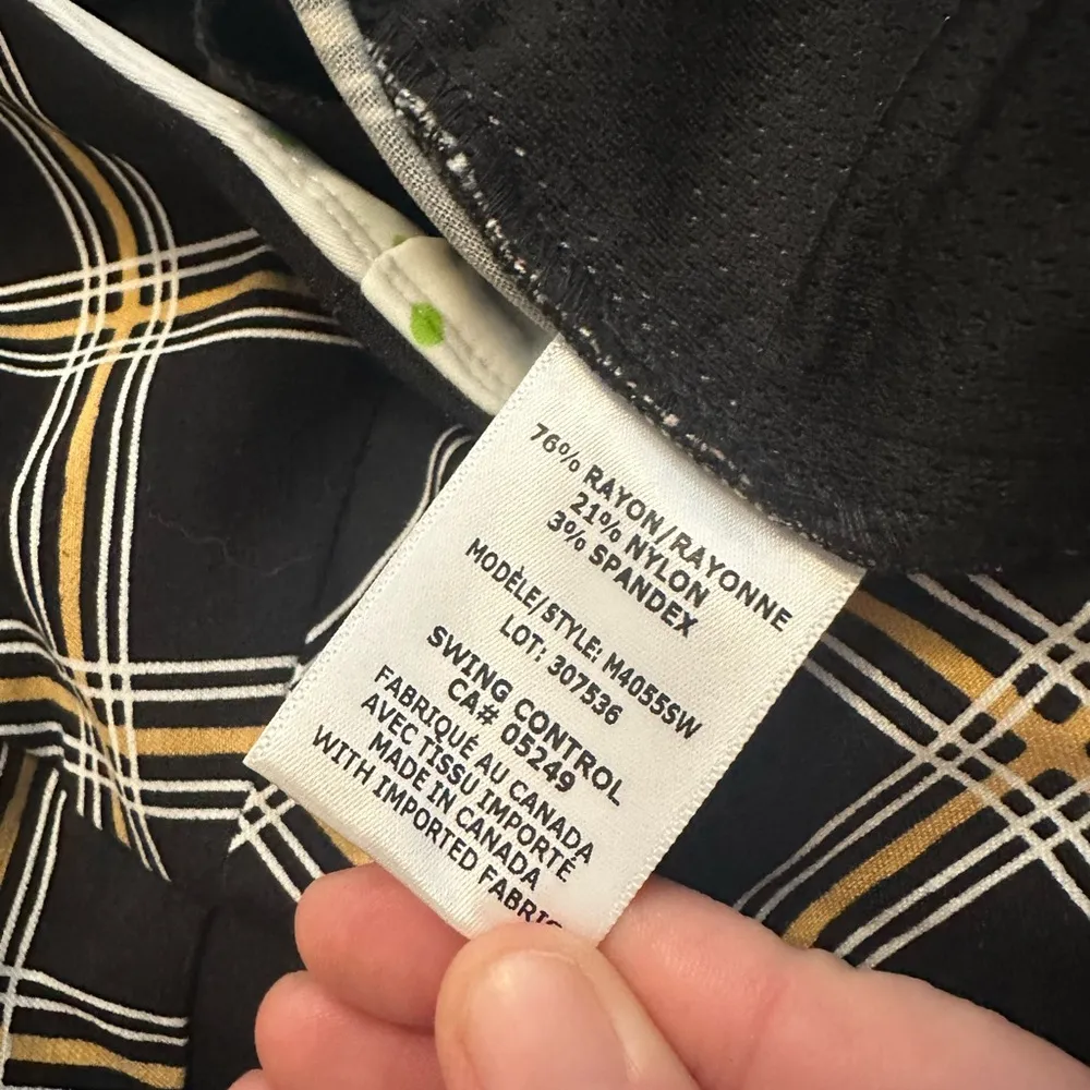 NWT Swing Control Gold Plaid Masters Ankle Pants Size 4 Black - Image 5