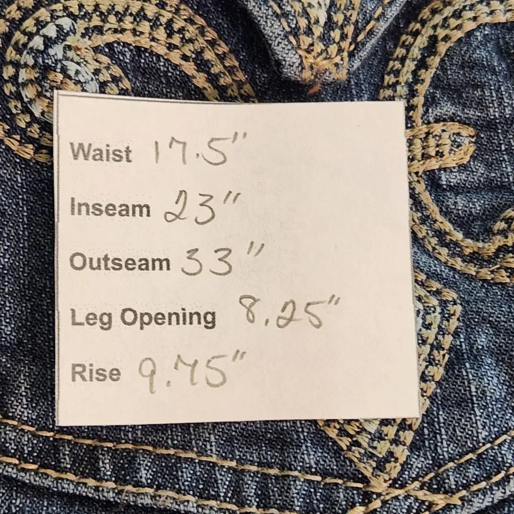 Democracy Distressed Capri Jeans with Embellished Pockets Size 14 - Image 9