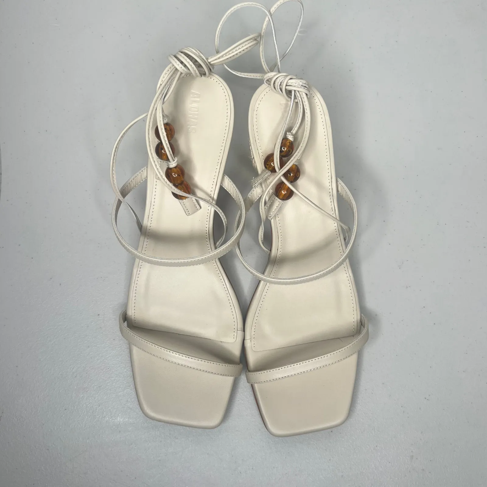 Alohas Lace Up Imani Espadrille Heel Sandals Size 40/ US 9 - Image 11