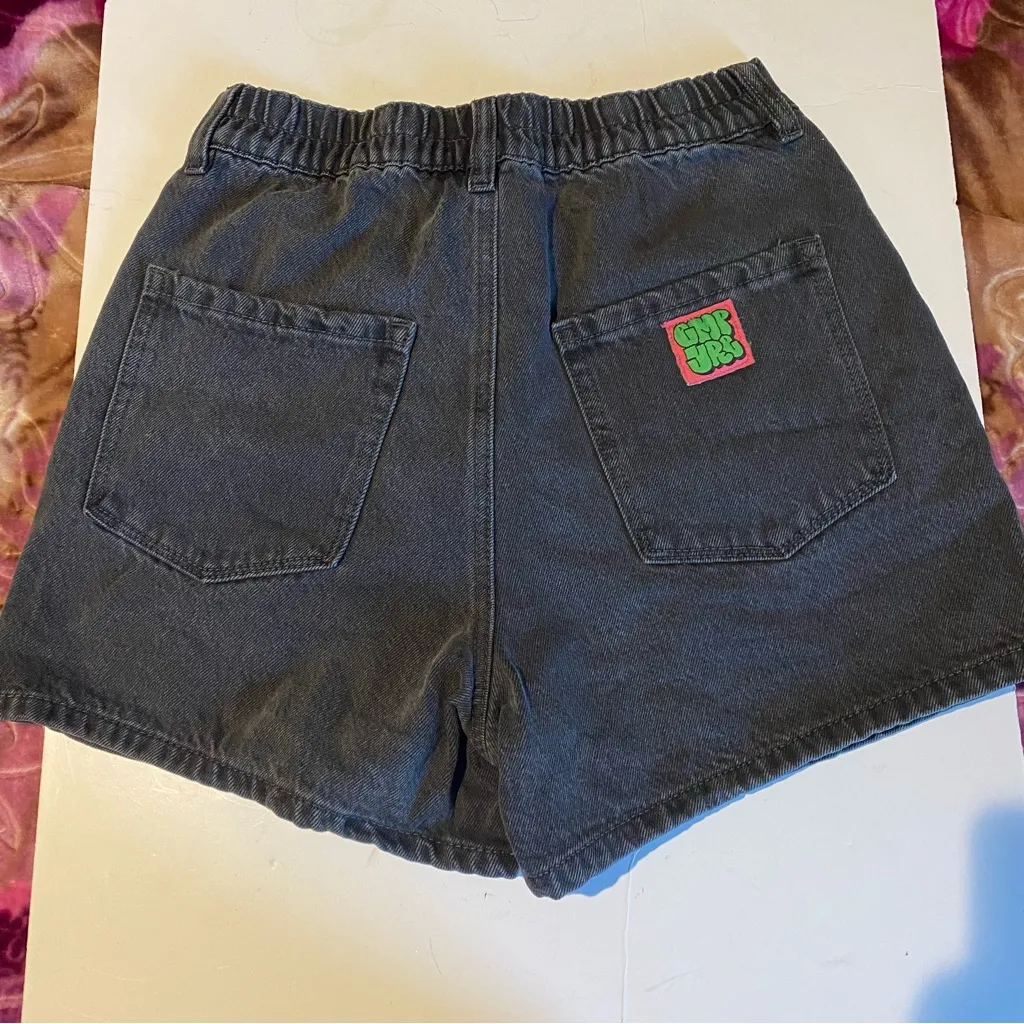 Vtg Empyre Denim Jean Shorts Women Small Black Baggy 90's Button Zip Pocket S - Image 2
