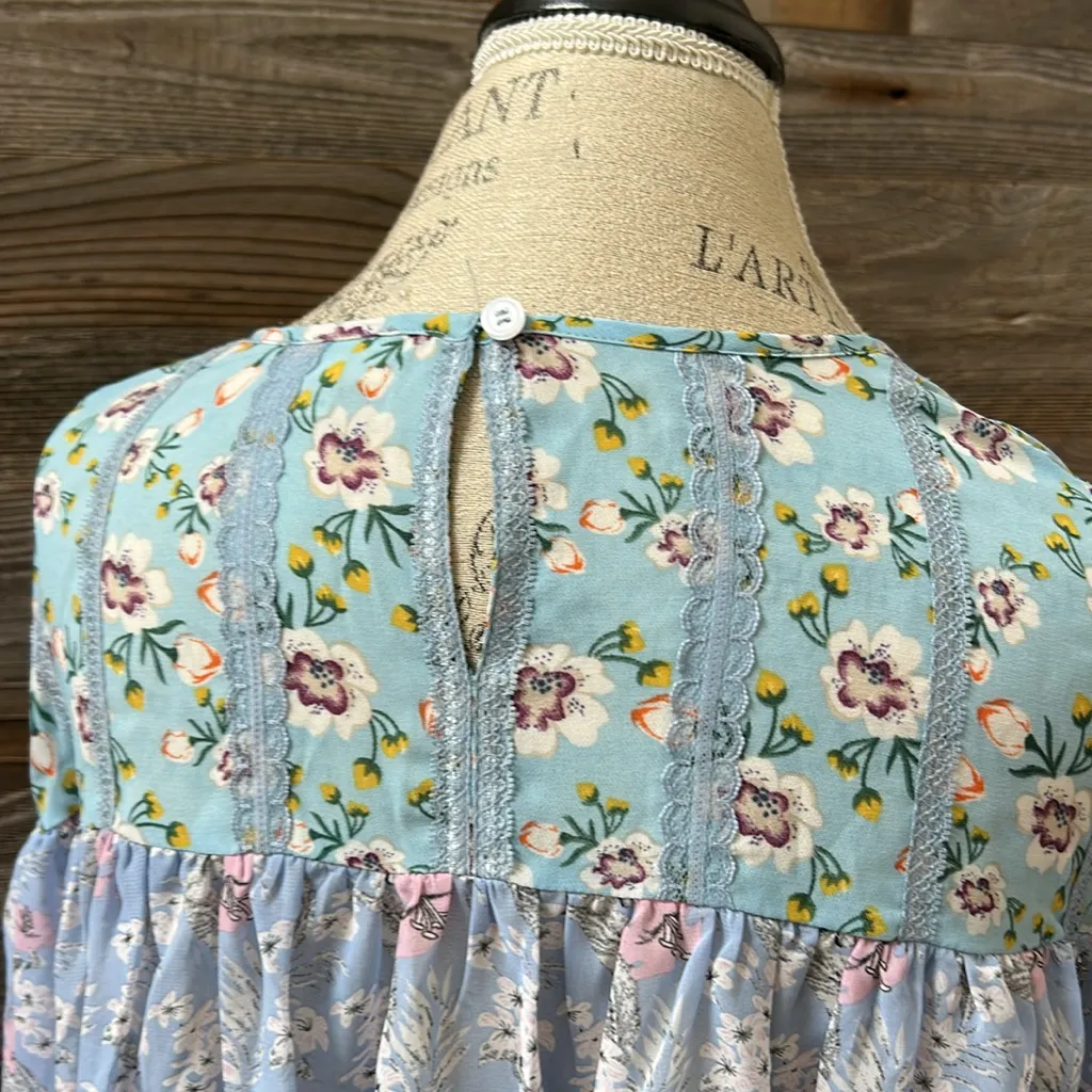 POL  Floral Lace Sheer Long Sleeve Top Size Small - Image 8