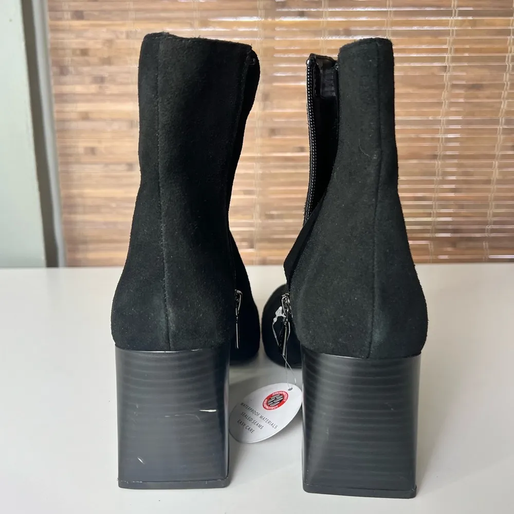 Blondo Waterproof Scarlette Black Suede Heeled Ankle Boots 9.5 - Image 8