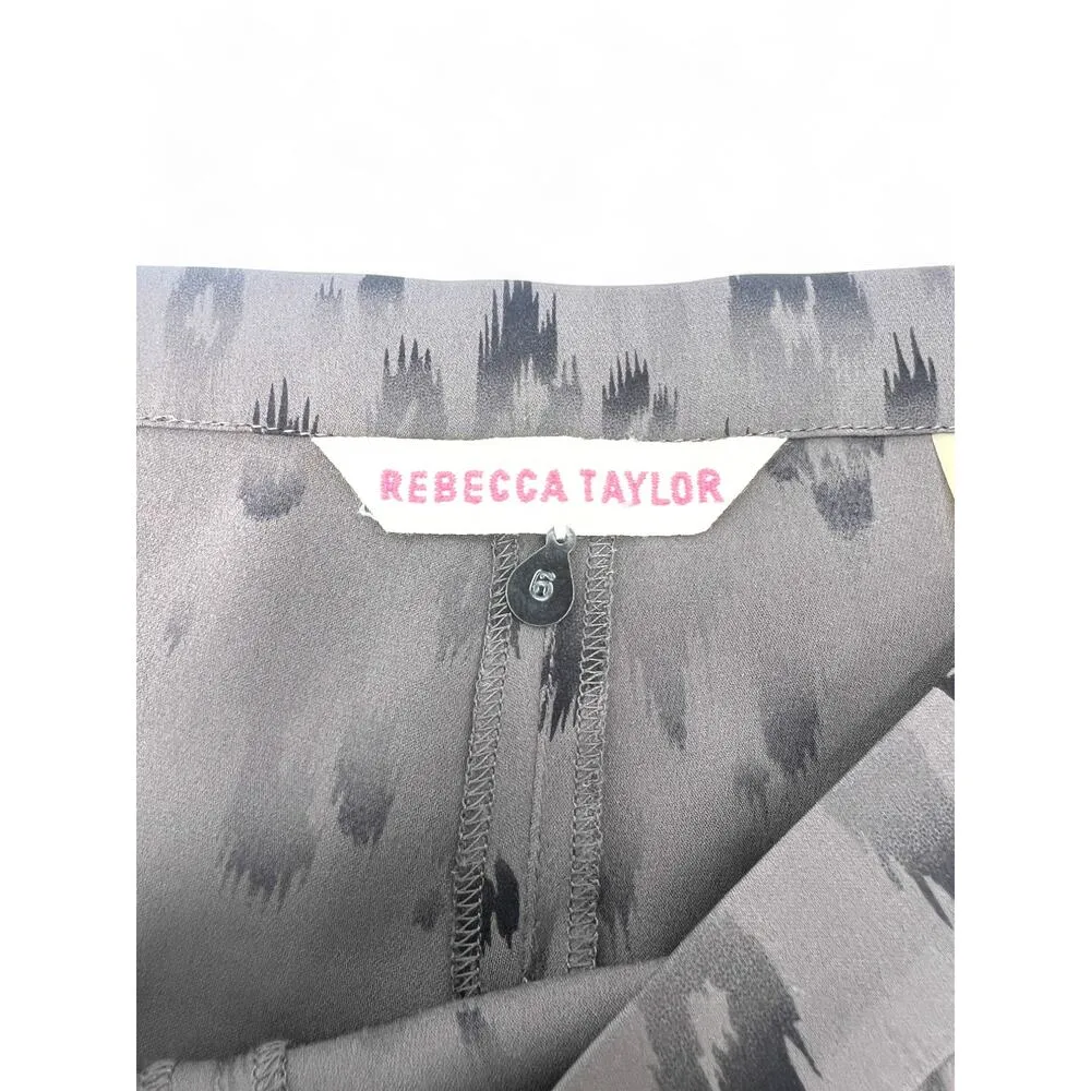 Rebecca  Taylor 6 Silk Pant Trouser Animal Print Leopard Cheeta 31" Straight Leg - Image 3