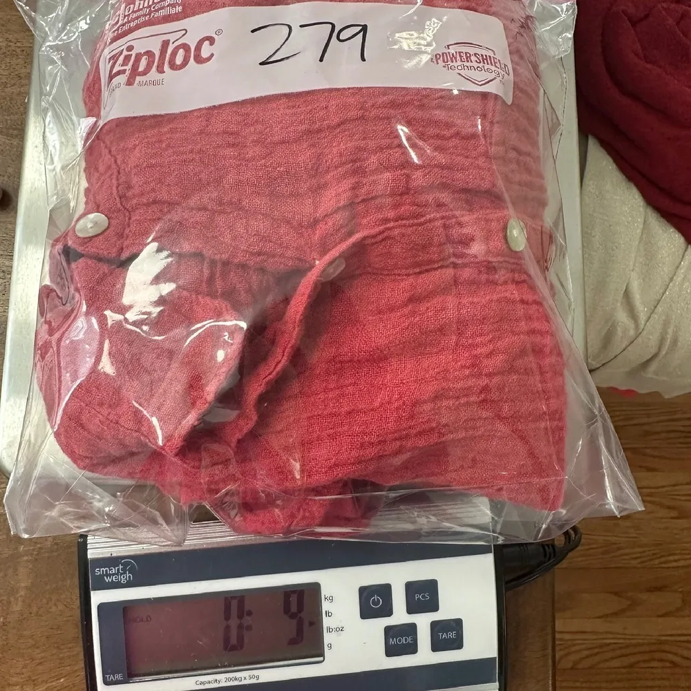 Tahari 100% Linen Button Up Top European Flax Long Sleeve Coral Red Women Medium - Image 10