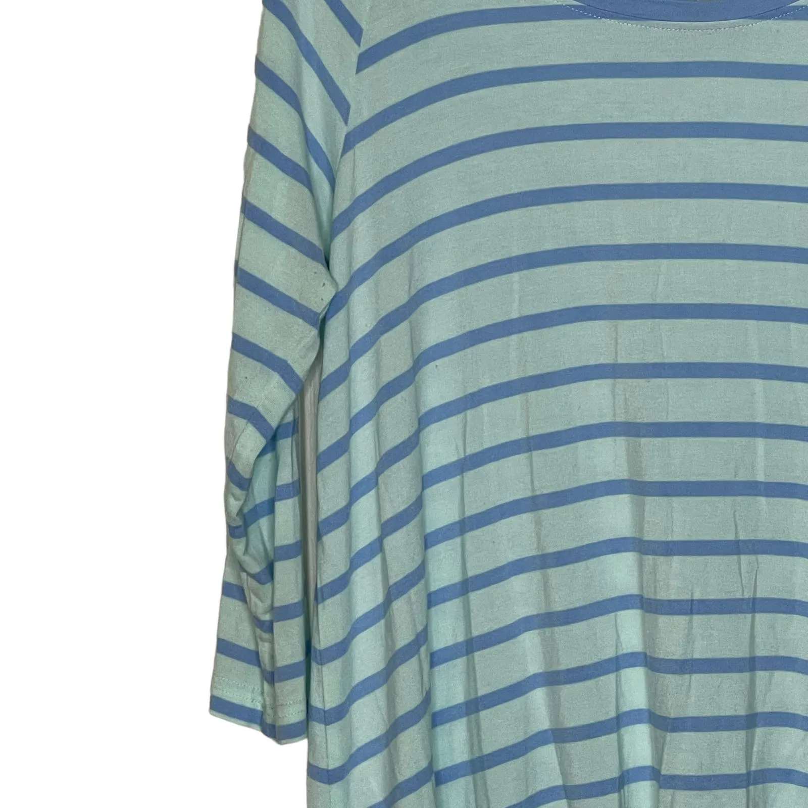 Matilda Jane T-Shirt Size Small Blue Striped Stretch Blend Womens 3/4 Sleeve - Image 5
