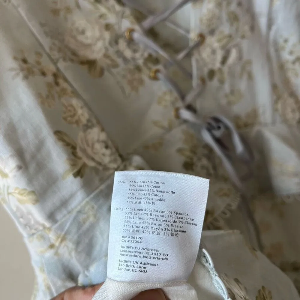 NEW V. Chapman Avignon Ruffled Corset Mini Dress‎ in Victorian Blue Roses Size 8 - Image 11