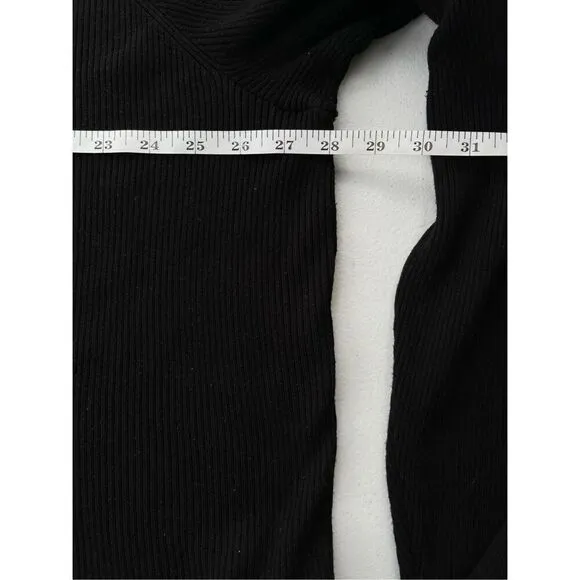 0343 Eloquii Black Ribbed‎ Neck Tie Sweater Size 2X - Image 5